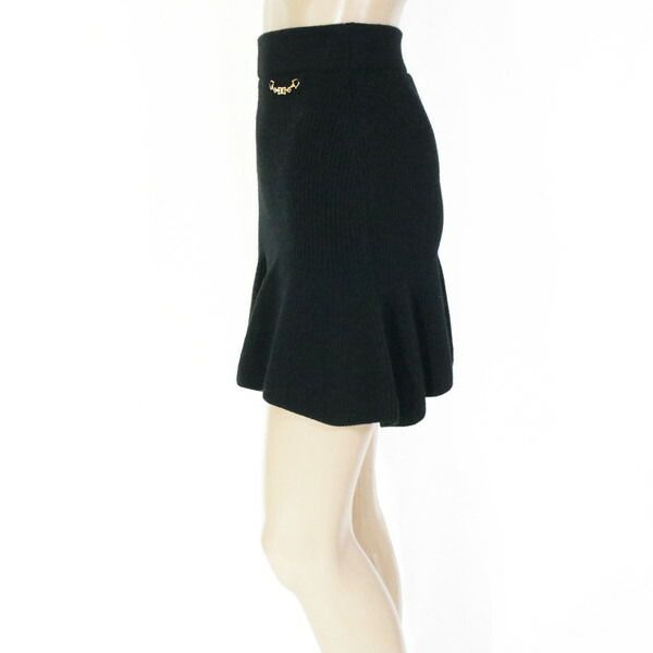 80 OFF エリザベッタフランキ ELISABETTA FRANCHI スカート38 ESK702 XSサイズ ブラック レディース ニットスカート リブ編み 裾フ ミニ丈 イタリア製 GULLKHAN_COM
