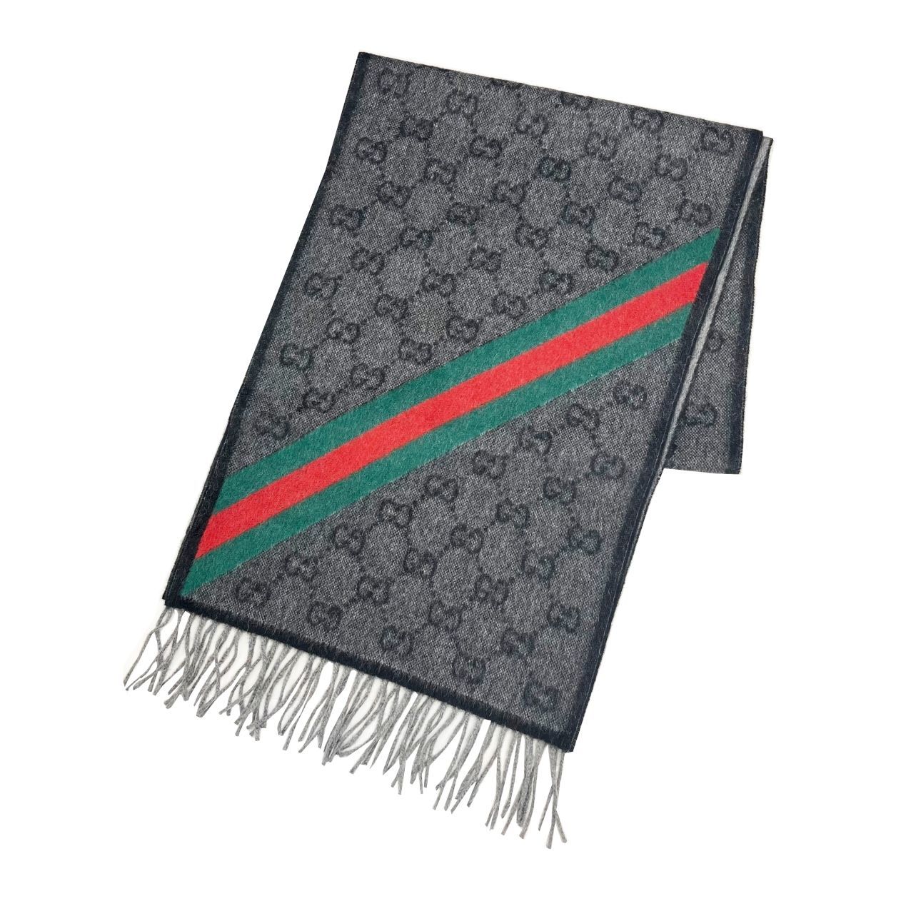 ✨美品 現行✨グッチ マフラー GG シェリーライン フリンジ 鑑定済 GUCCI グッチ マフラー 57063 マフラー シェリー シェリーライン