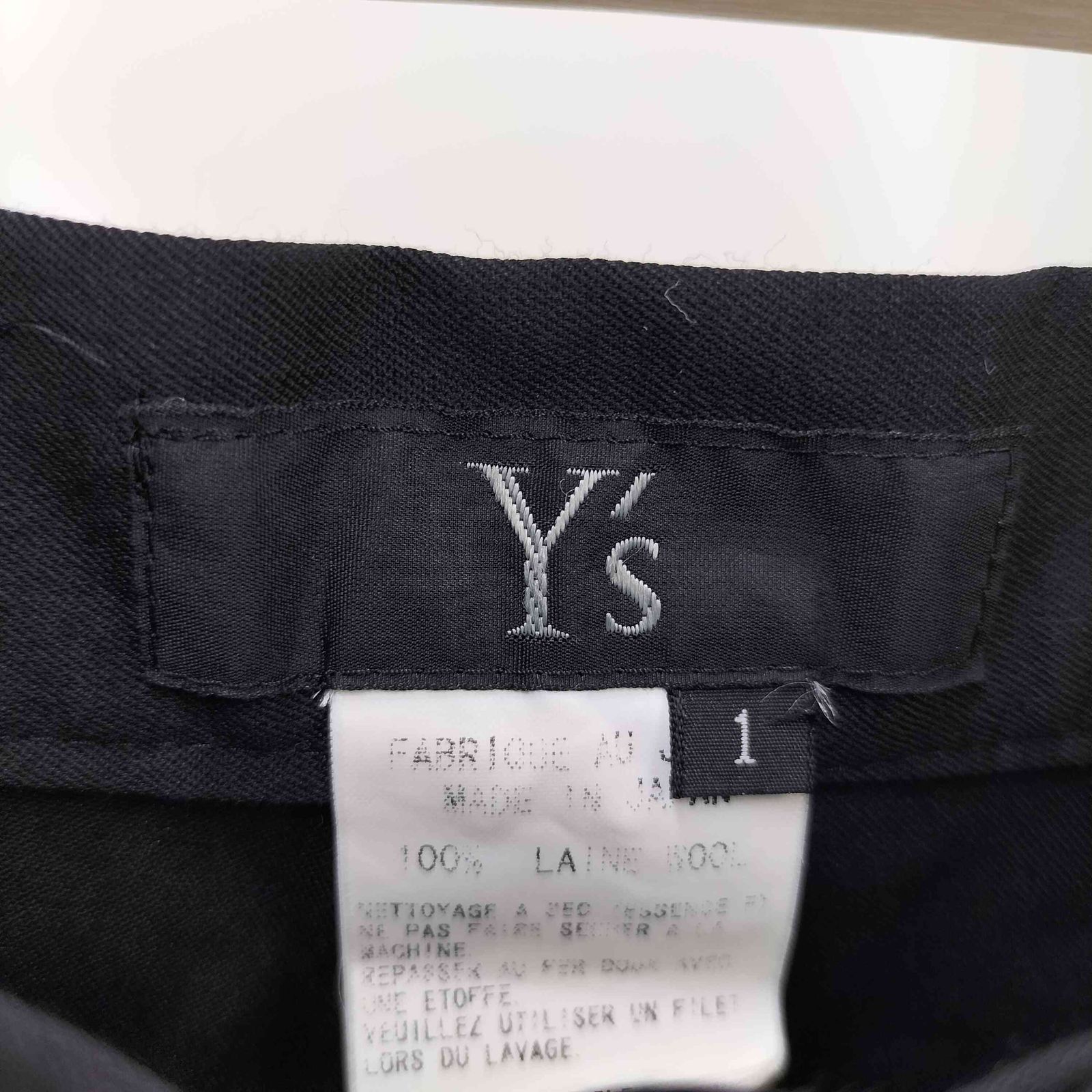 ワイズ Ys 100番 ウールギャバジン ワイド ストレートスラックス  