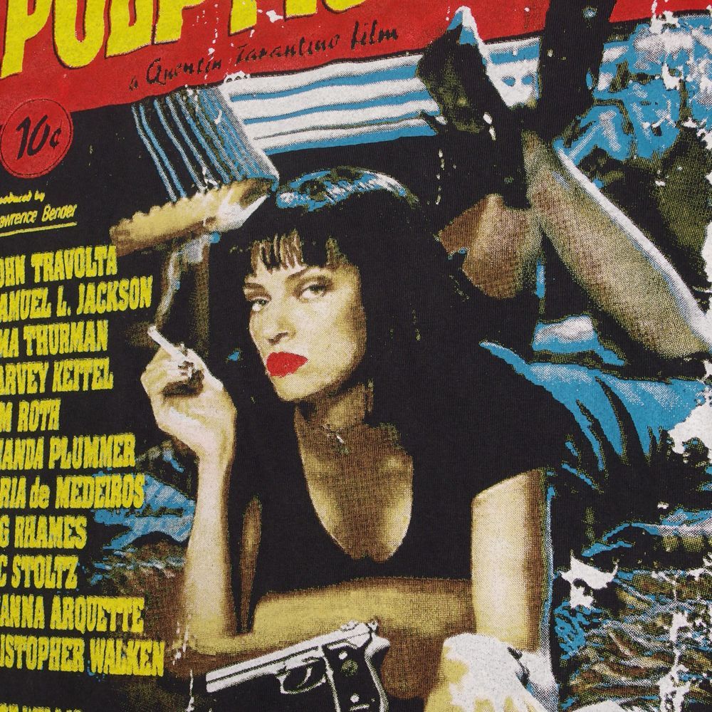 193 PULP FICTION パルプフィクション 長袖 ロンT 1994年 ムービー Tシャツ アメリカ製 ブラック Lサイズ 美品 メンズ  レディース Hanes クエンティン タランティーノ 名作映画 ジョン トラボルタ フォトプリント レア 稀少 - メルカリ