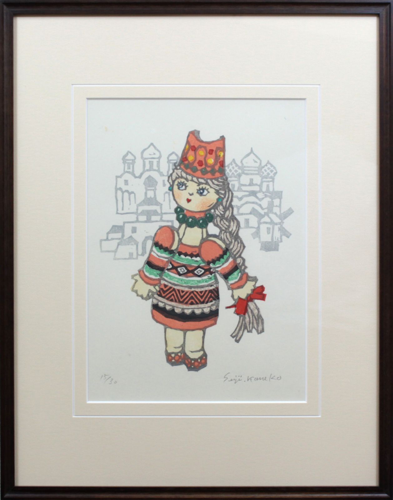 金子誠治『ウクライナの人形』木版画 絵画 - 北海道画廊 - メルカリ