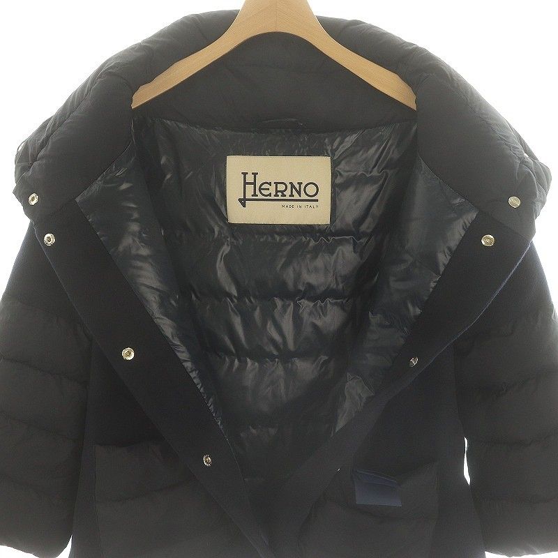 ヘルノ HERNO カシミヤナイロン切替ダウンジャケット アウター 総裏地