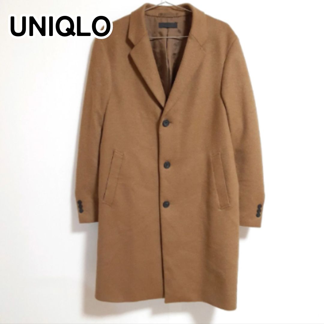 ユニクロ UNIQLO コート キャメル ウール M ロングファッション - www