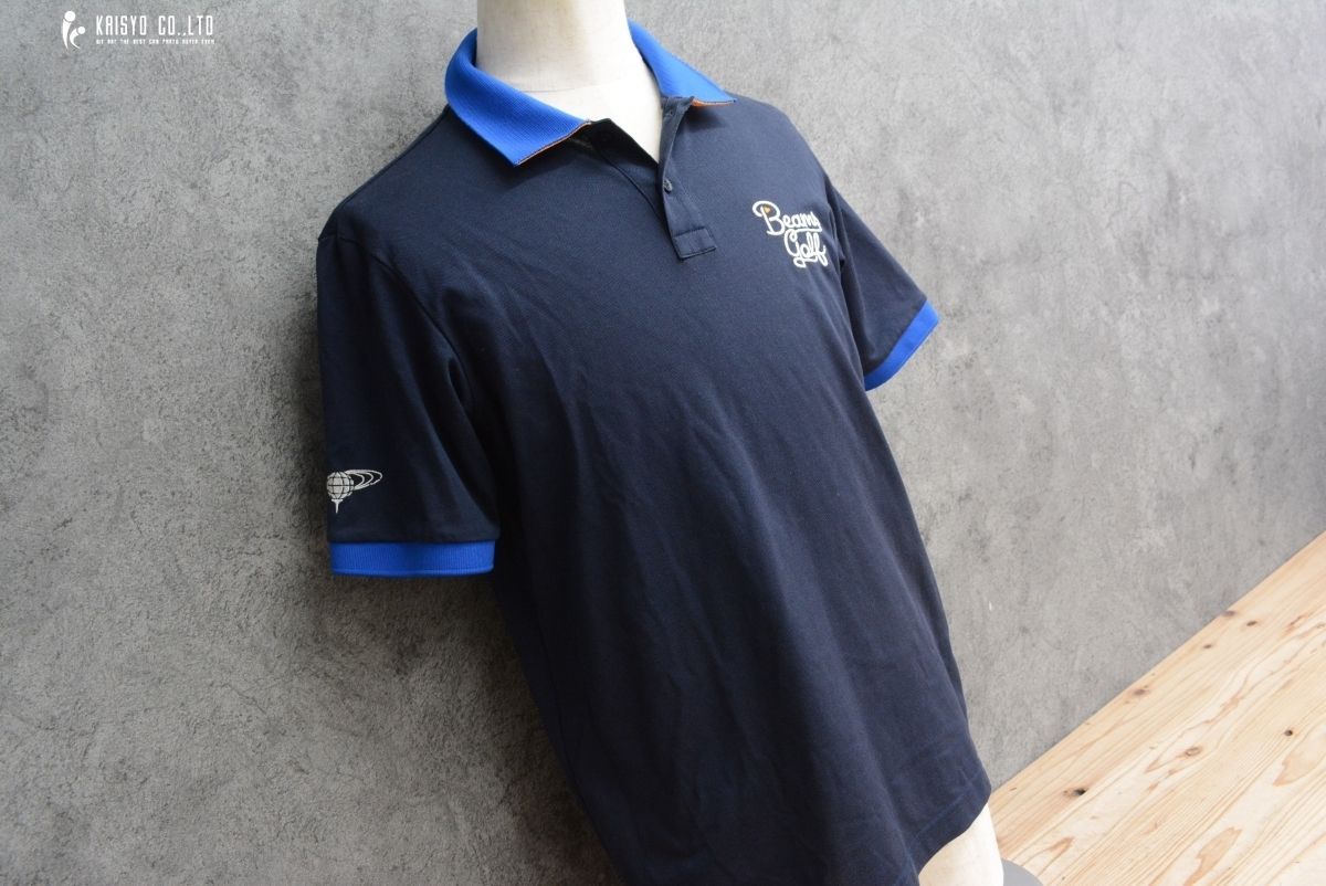 BEAMS GOLF ネイビー ポロシャツ 半袖 BEAMS ビームスゴルフ 半袖ポロシャツ ネイビー×ゴールド 複数