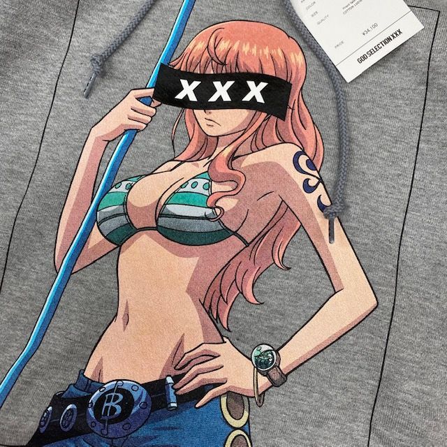 定価3.4万【美品】ワンピース × ゴッドセレクション パーカー ナミ 黒 S 定価3.4万【美品】ワンピース × ゴッドセレクション パーカー