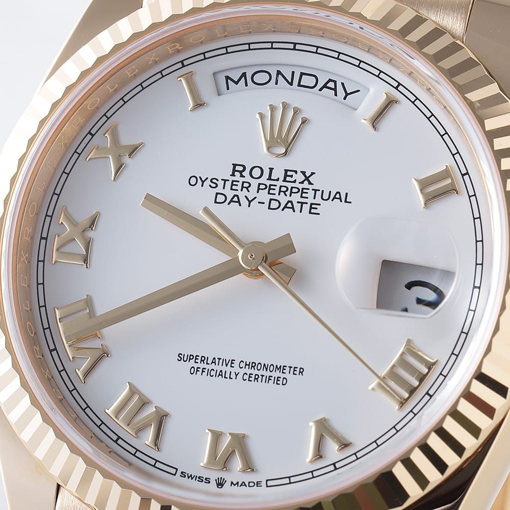 ロレックス デイデイト36 128238 ホワイト ローマ ランダム番 中古