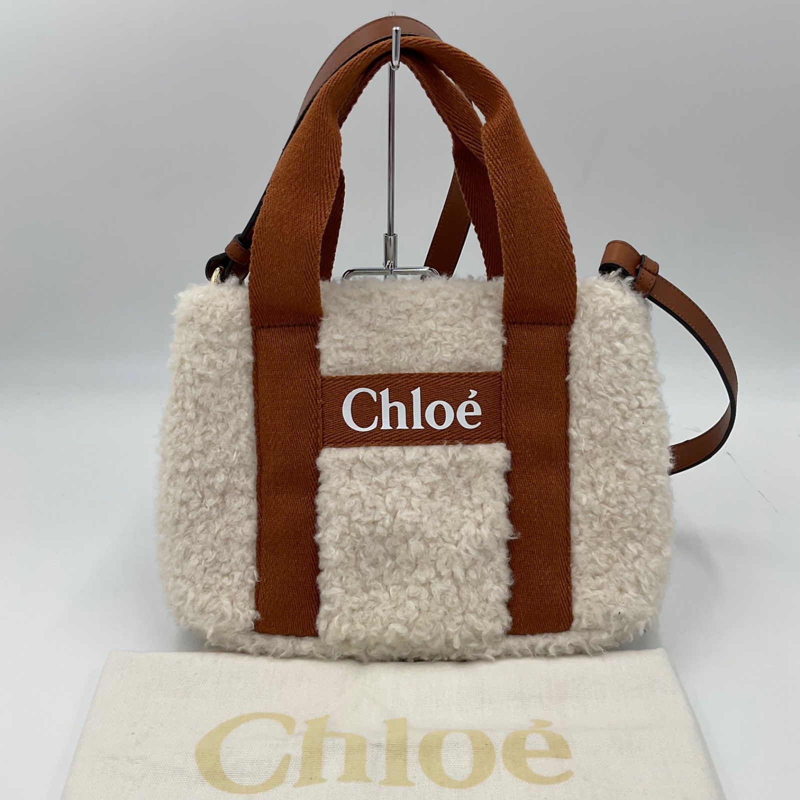 クロエ Chloe ハンドバッグ ショルダーバッグ キッズ ロゴ オフホワイト ブラウン キッズ CHLOE  IVORY 大人も可