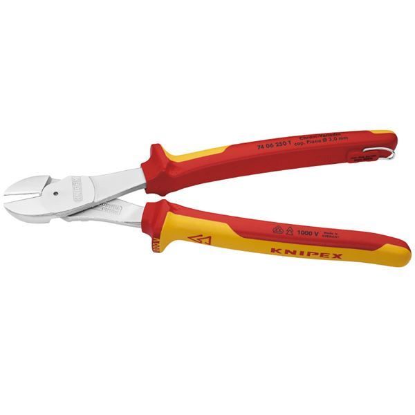 クニペックス (KNIPEX) ニッパー KNIPEX 7406-250TBK 絶縁強力斜