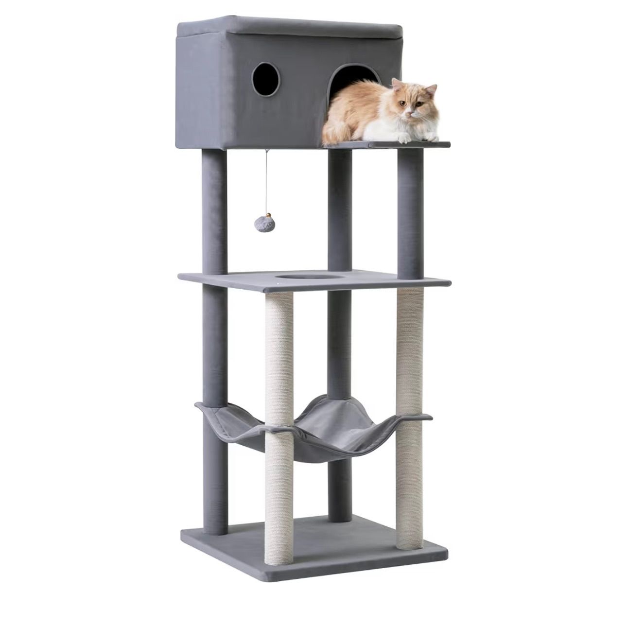 Mwpo キャットタワー 猫タワー 和風 シンプルな猫タワー 仔猫 成年猫 シニア 大型猫 おしゃれ 多頭飼い 運動不足解消 人気 cattower 144cm