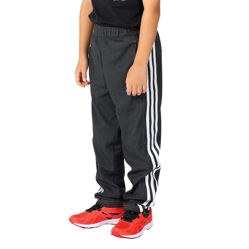 [アディダス] ジャージボトム キッズ 総柄プリント ウォームアップ トラックパンツ DKH25 ブラック/ホワイト (HZ8599) 140 [ブラック/ホワイト (HZ8599)] [140]