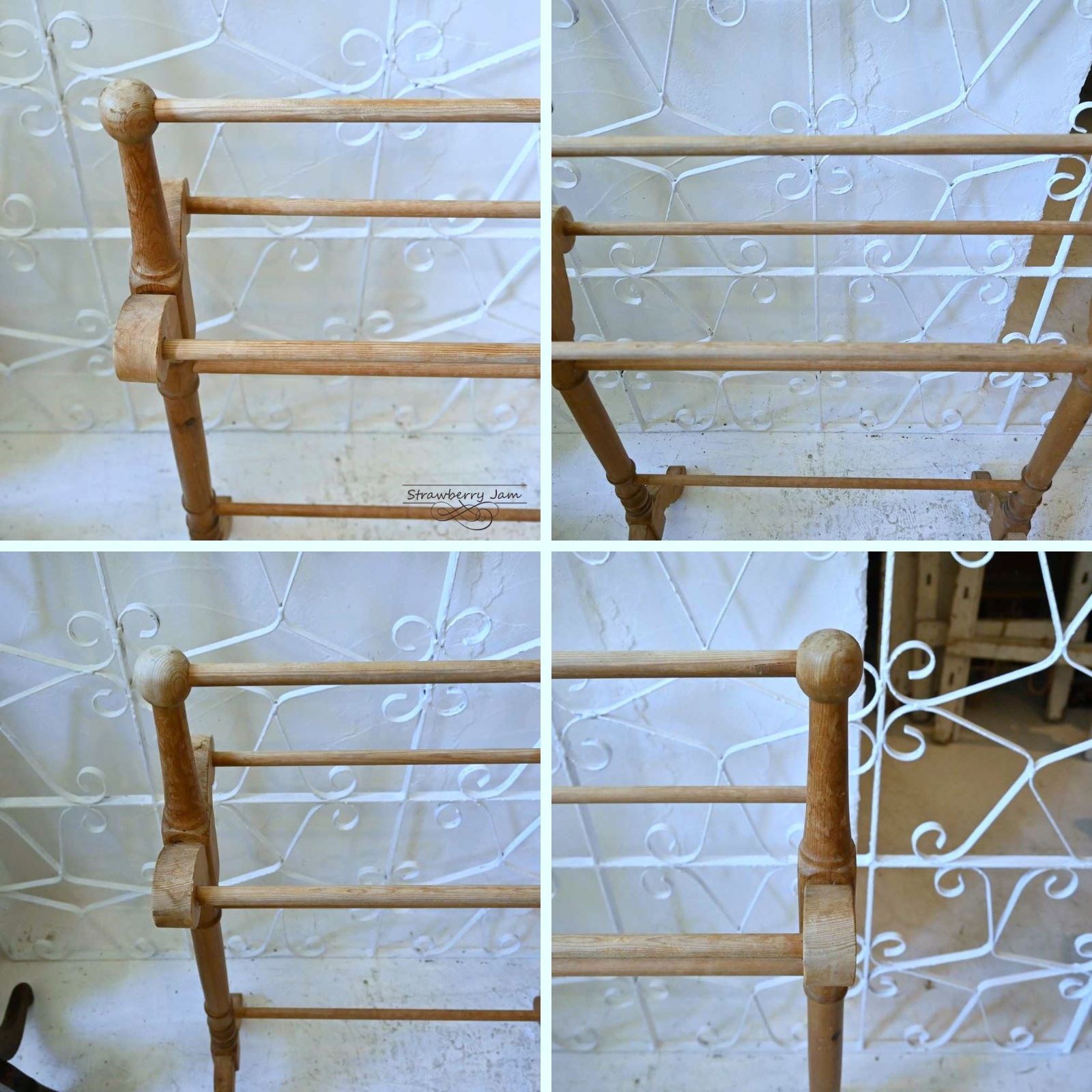 L3705-232 英国アンティーク パイン リネンラック ラック タオル