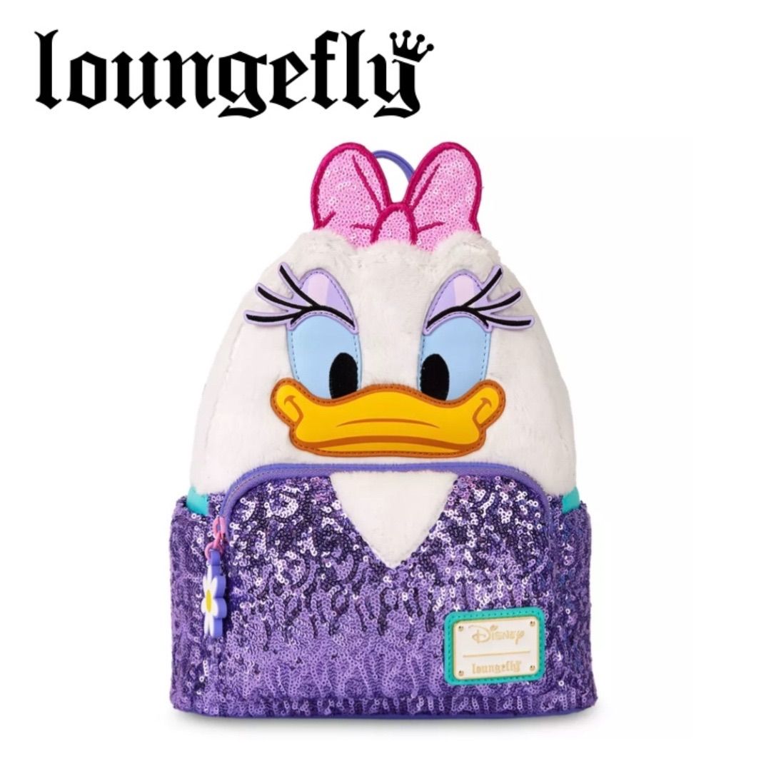 日本未発売 ディズニー ラウンジフライ コラボ デイジー 85周年記念 リュック バックパック Disney Daisy Duck 85th Anniversary Loungefly Mini Backpack