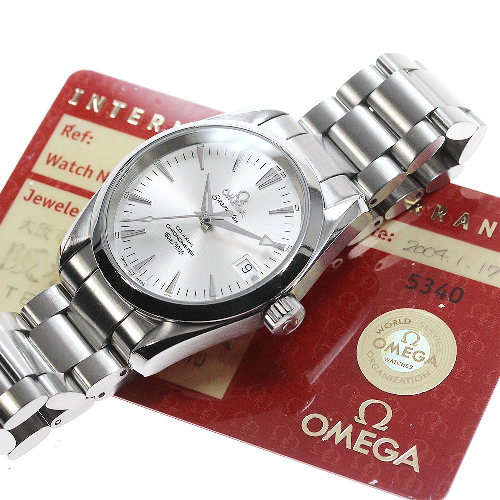 オメガ OMEGA 2504.30 シーマスター アクアテラ コーアクシャル クロノメーター 自動巻き ボーイズ保証書付き_821318