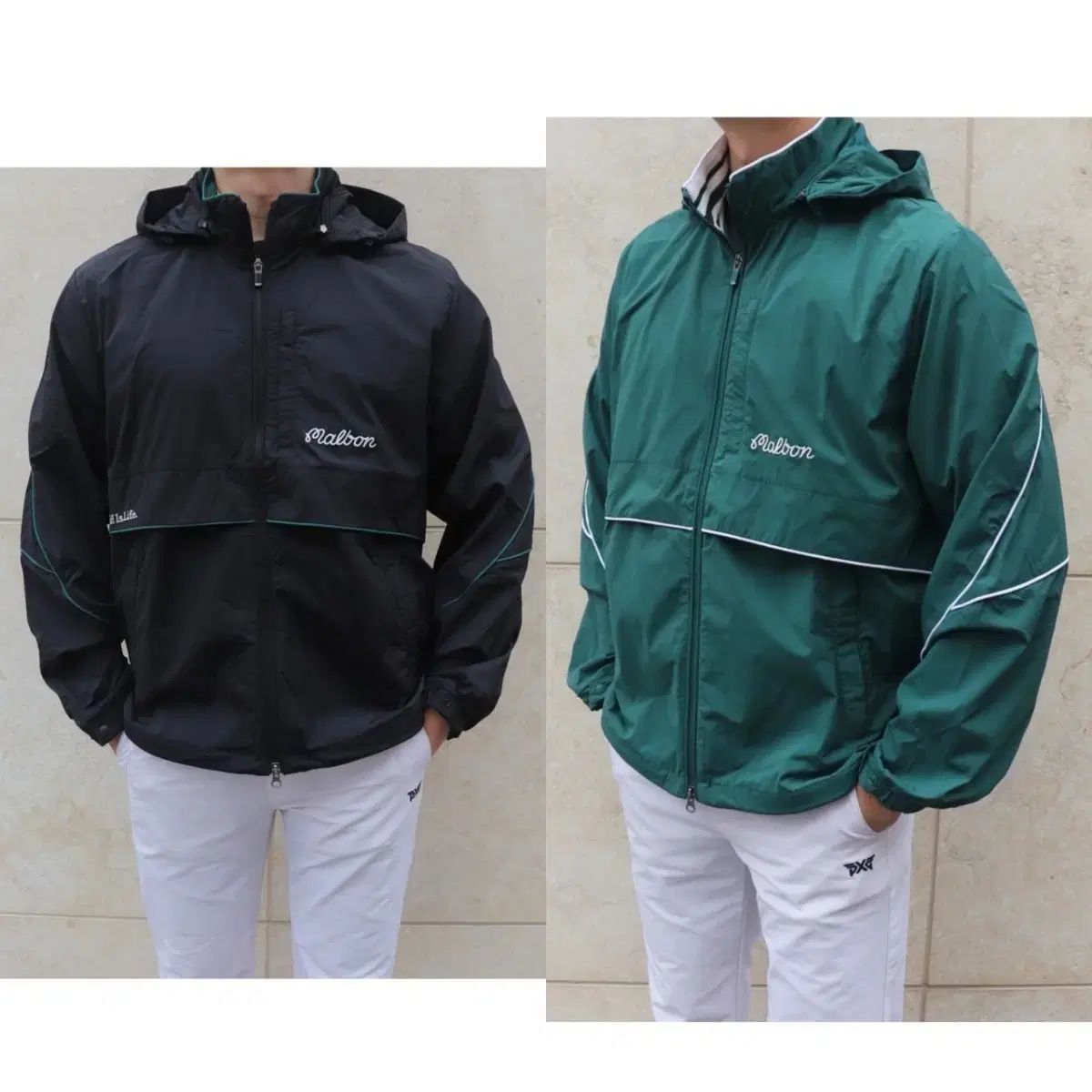 メンズゴルフウェア MALBON GOLF マルボンゴルフ メンズ POINT ポイント ハイネック ウィンドブレーカー