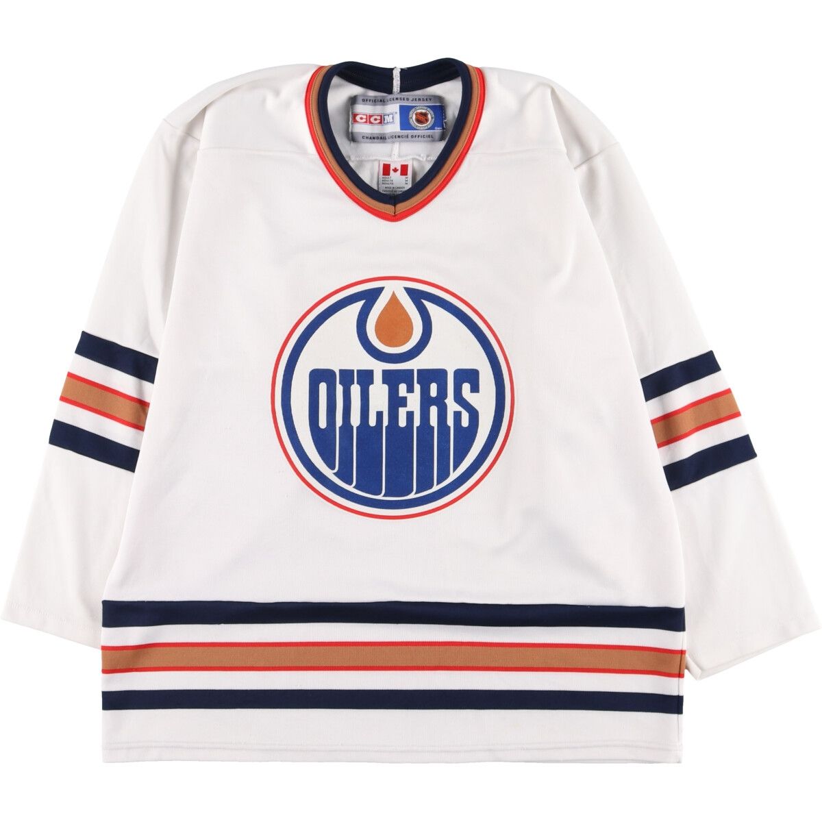 古着 90年代 CCM NHL EDMONTON OILERS エドモントンオイラーズ Vネック 