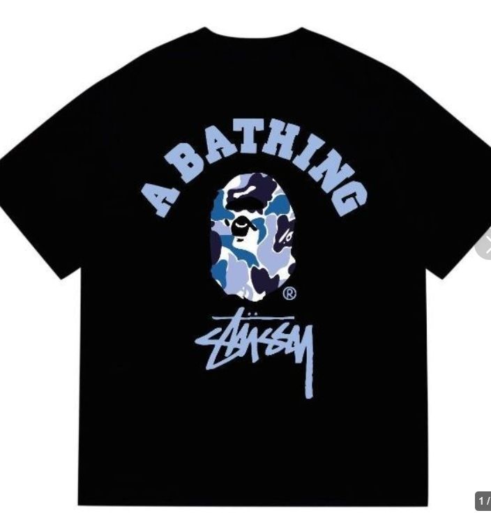 特価 ] STUSSY x a bathing ape SS24 bape カレッジ Tシャツ