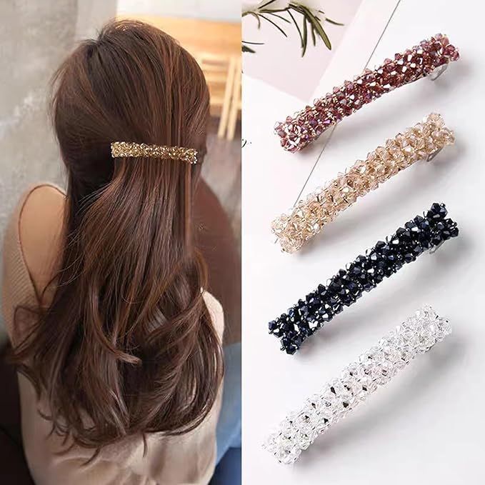 【数量限定，定番】 【在庫処分】HAPVITAL 髪飾り 4個入 バンスクリップ ヘアクリップ オフィス シンプル ヘアアクセサリー 人気 韓国風 髪留め クリップ 大きめ オフィス おしゃれ 贈り物 レディース用 応募券