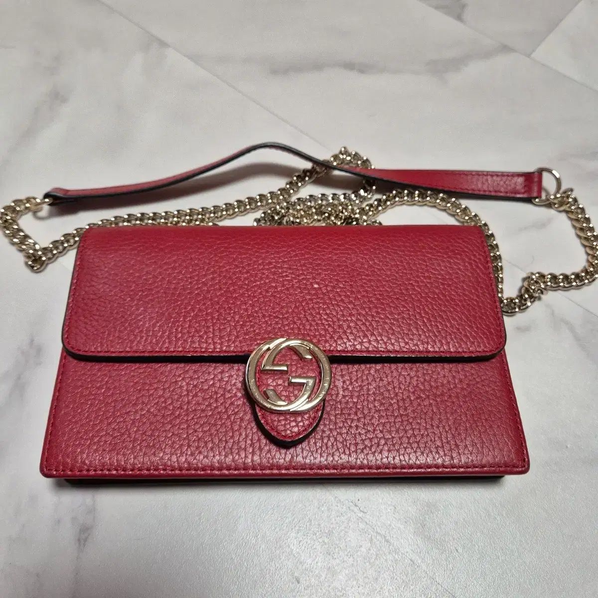 GUCCI グッチ インターロッキング チェーン ウォレット クロスバッグ