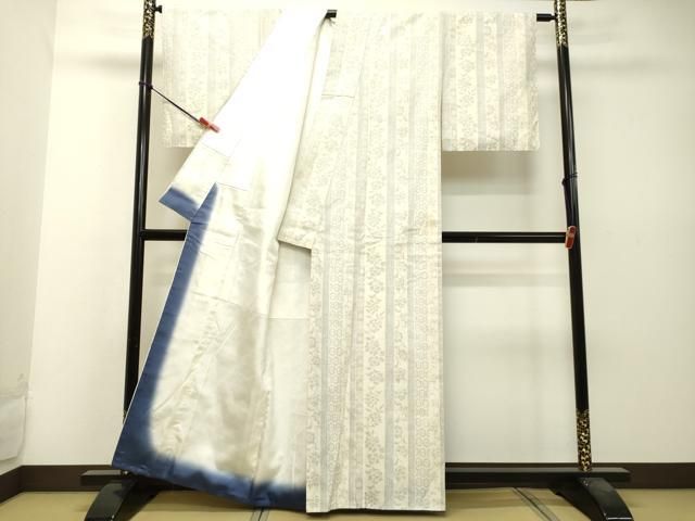 平和屋着物○結城紬 奥順 はたおり娘 草木染絣 吉祥間道