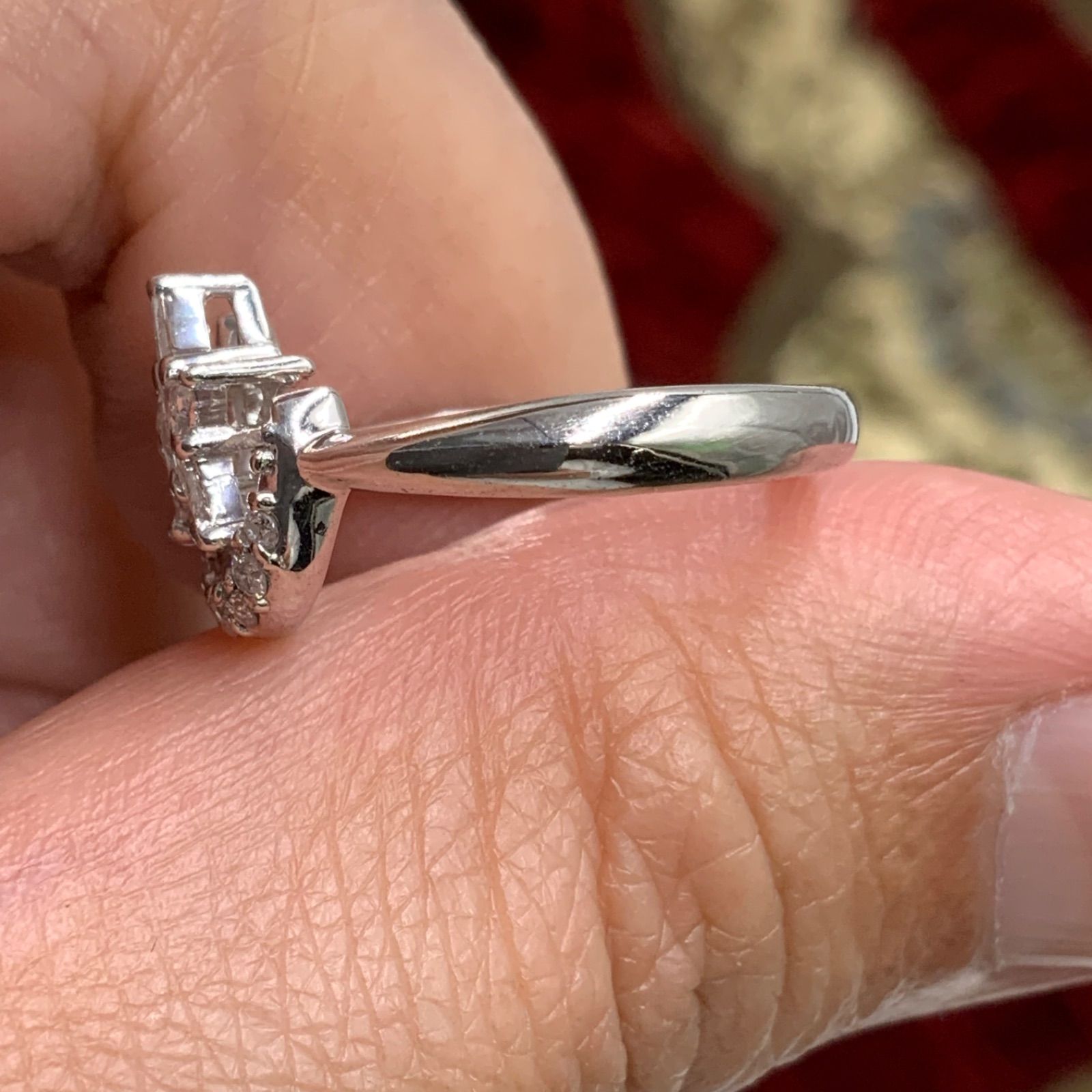 pt900 ダイヤモンドリング 5.4g スターデザイン 約10.5号 0.33ct 