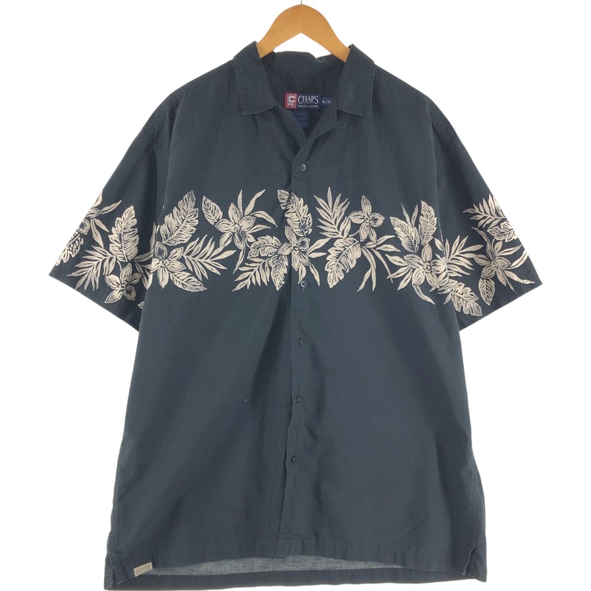 古着 90年代 ラルフローレン Ralph Lauren CHAPS チャップス 総柄 ボタニカル柄 オープン ハワイアンアロハシャツ|eaa537125
