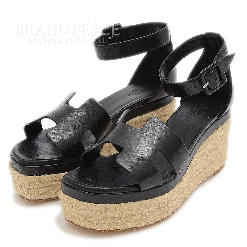 エルメス エルダ サンダル ウェッジソール エスパドリーユ