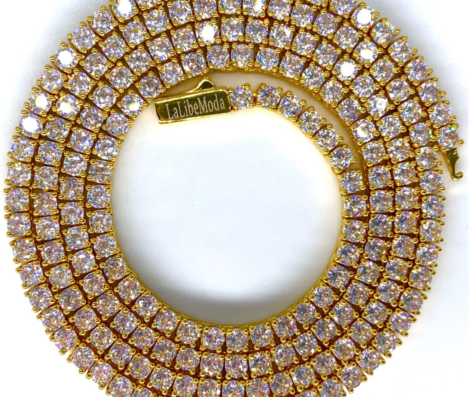 LaLibeModaプッシュバックル　ゴールド　3ミリ18インチ　テニスチェーン LaLibeModa プッシュバックル ゴールド 3ミリ18インチ テニスチェーン