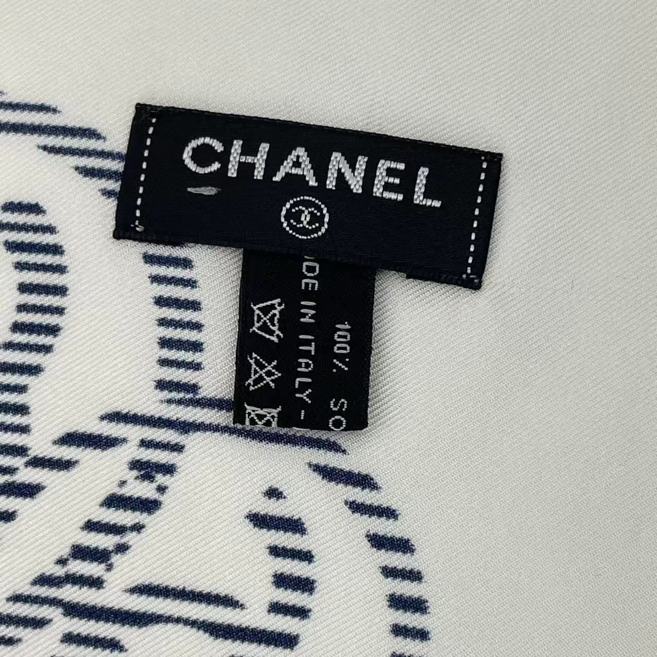 新品同様 CHANEL シャネル ココマーク 17P シルク スカーフ ストール