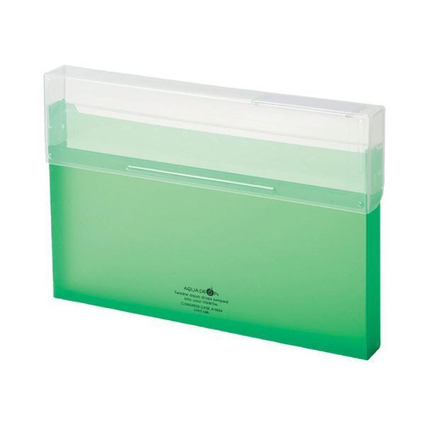 まとめ リヒトラブ AQUA DROPsコングレスケース A4 300枚収容 黄緑 A-5024-6 1個 ×10セット