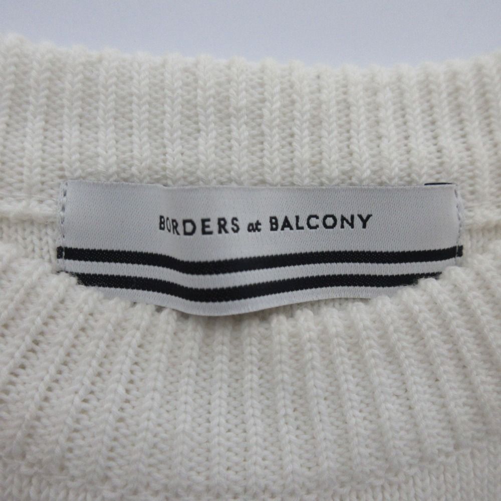 ボーダーズアットバルコニー BORDERS at BALCONY BOUCLE LONG SLEEVE トップス カットソー 36 白 /MI ■OS ■SH レディース 美品 22SS BORDERS at BALCONY ボーダーズアットバルコニー