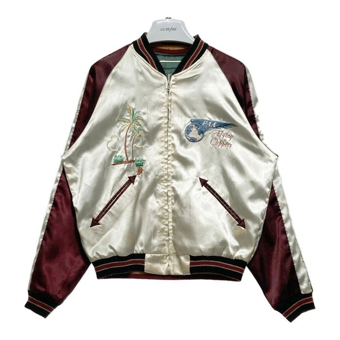 TAILOR東洋 TT11145 FLYING CLIPPERS FOURTH BUT FIRST インディアン ハワイ リバーシブルスカジャン ホワイト×ボルドー×グリーン sizeM
