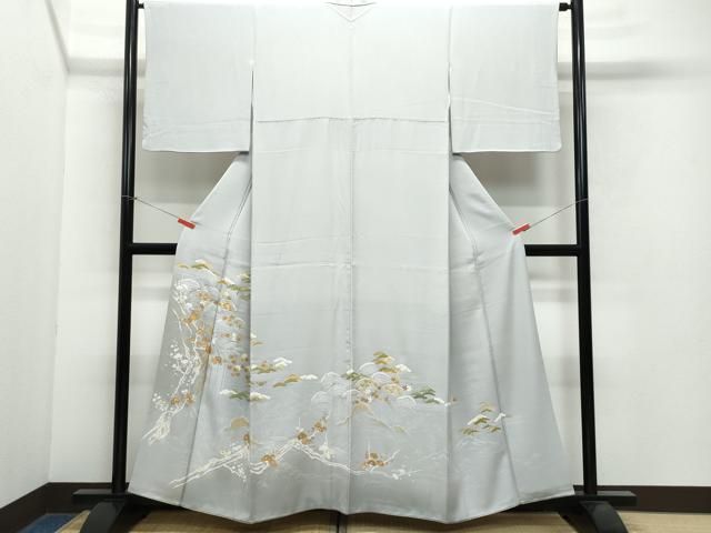 平和屋着物●創業460年・千總　訪問着　駒刺繍　松楓文　金彩　正絹　逸品　CAAX0949vf 平和屋着物○創業460年・千總 訪問着 駒刺繍 松楓文