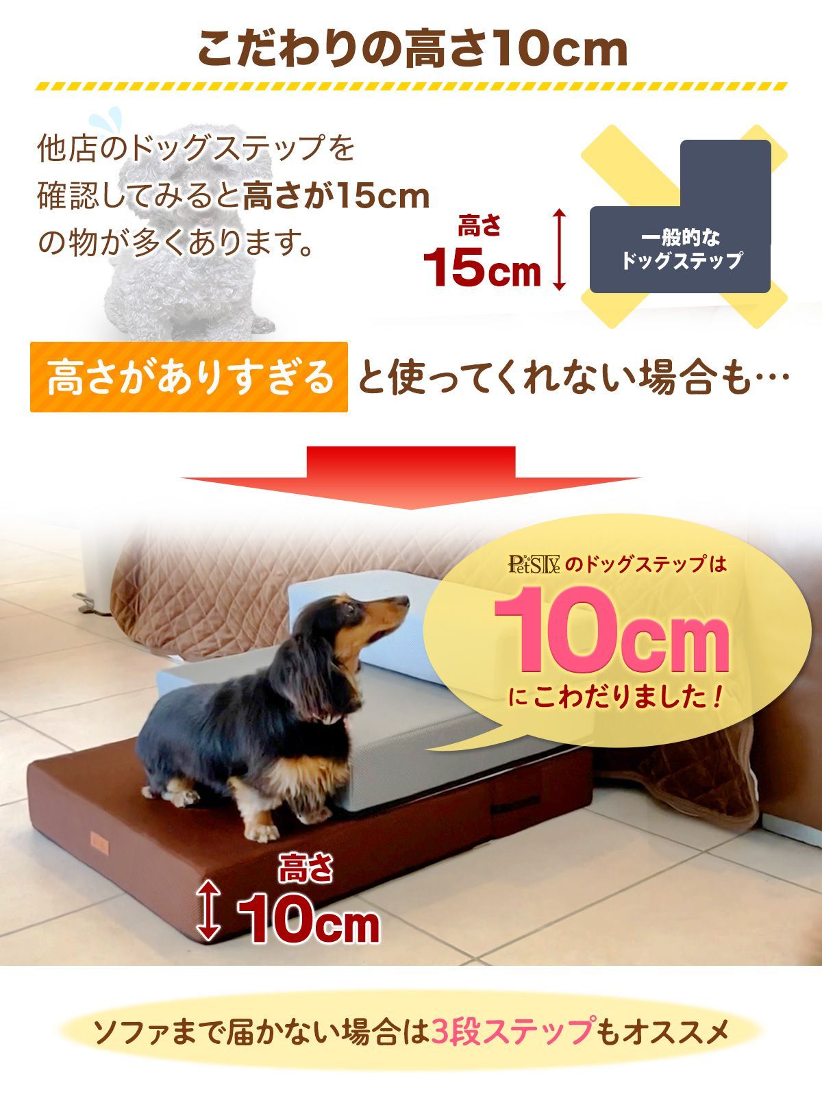 PetStyle ドッグステップ 幅広 55cm 犬 ステップ 階段 ペット保育園