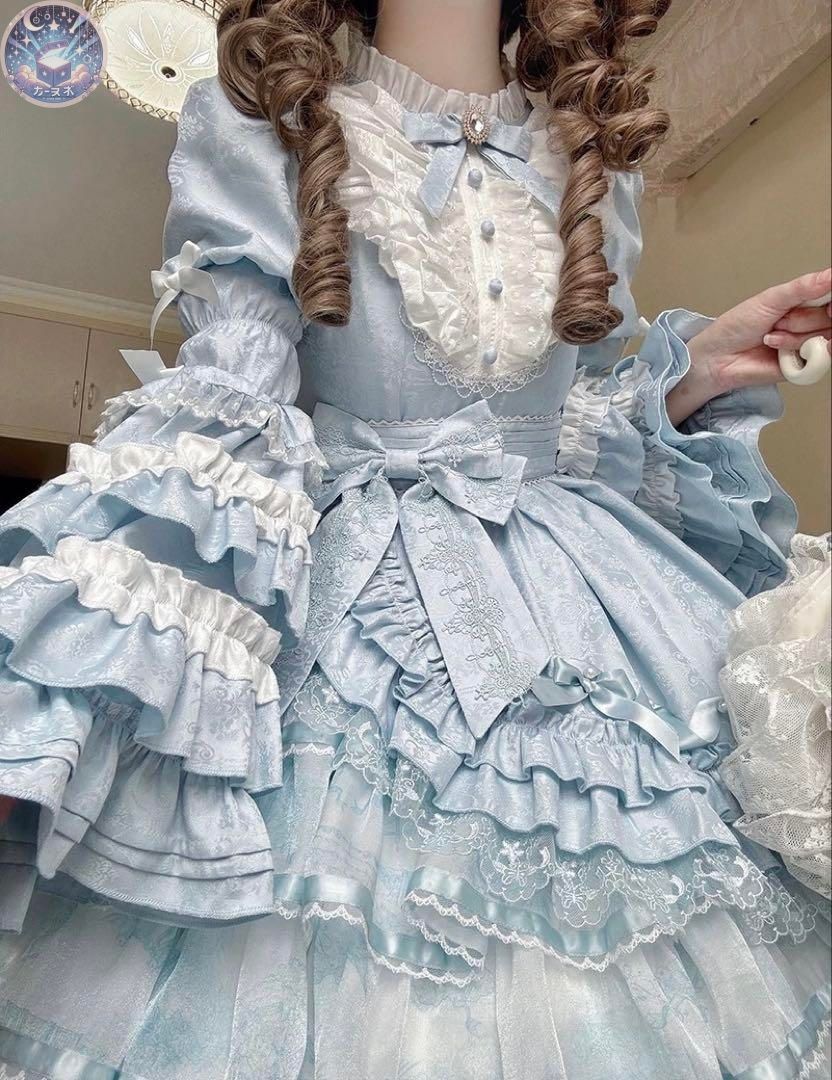 ♥ 独奏曲人形2.0 Buling Moonロリィタワンピース サックス 甘ロリ