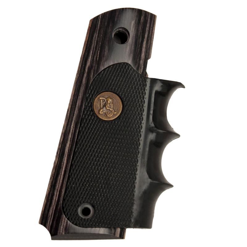 パックマイヤー コルトガバメント M1911用 ウッド＆ラバー グリップ - チャコールシルバーストーン - 00433