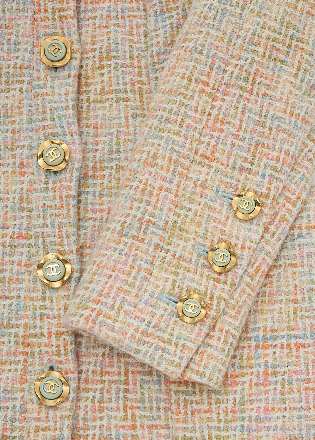 【激安大特価！】 返品可 CHANEL シャネル ココボタン ジャケット スカート セットアップ 34 マルチ アウター トップス 長袖 ボトムス ブランド アパレル