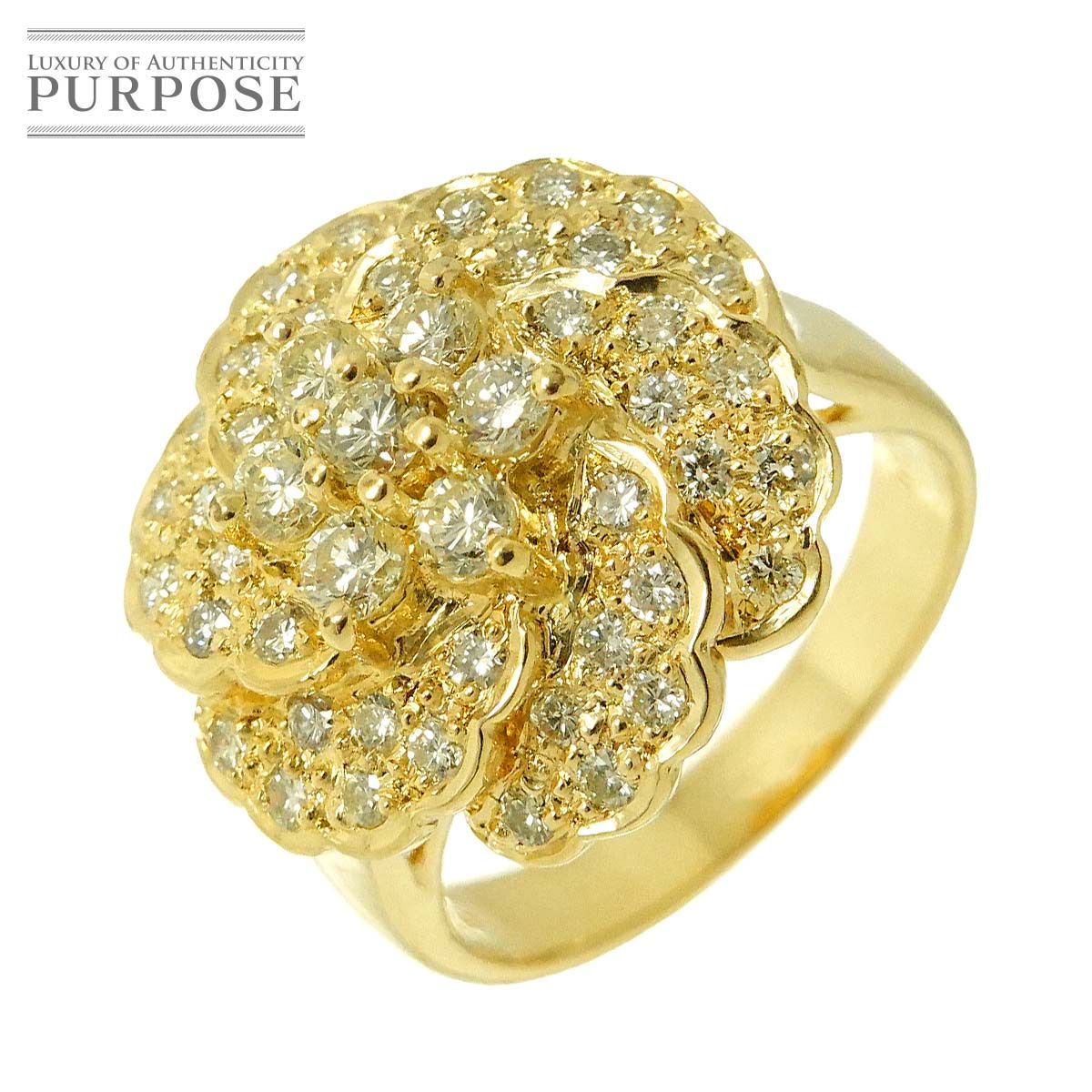リング 11.5号 ダイヤ 1.00ct K18 YG イエローゴールド 750 指輪 Diamond Ring 90296653