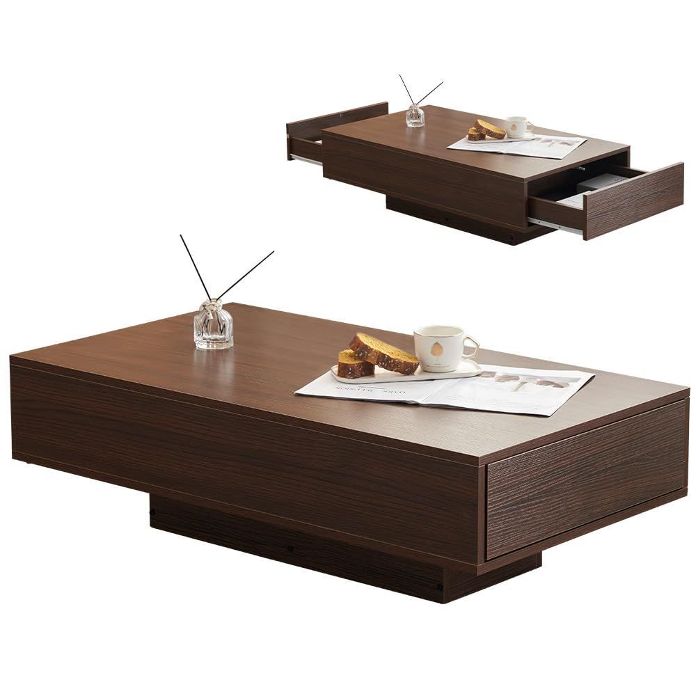 引き出し付き 収納付き 幅100×奥行き55 木製 リビングテーブル ブラウン ローテーブル インテリア オーエスジェイ OSJ 正規品