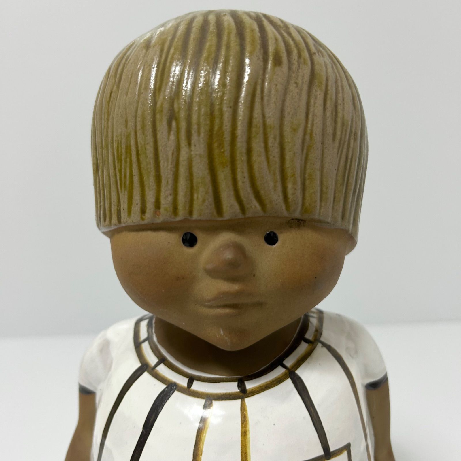 当時物 リサラーソン 世界の子供達 WEST 34cm 置物 靴べら入れ 陶器