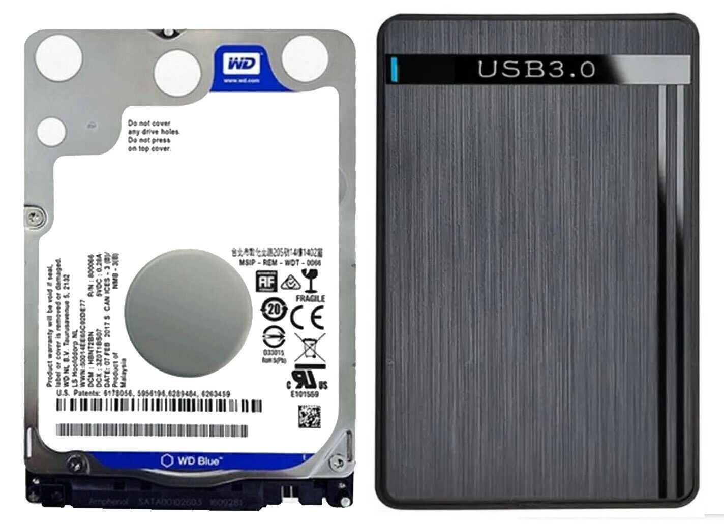 Western Digital 2.5 Hard Drive 160GB 250GB 500GB 1TB in External B-III Mobile Enclosure Case