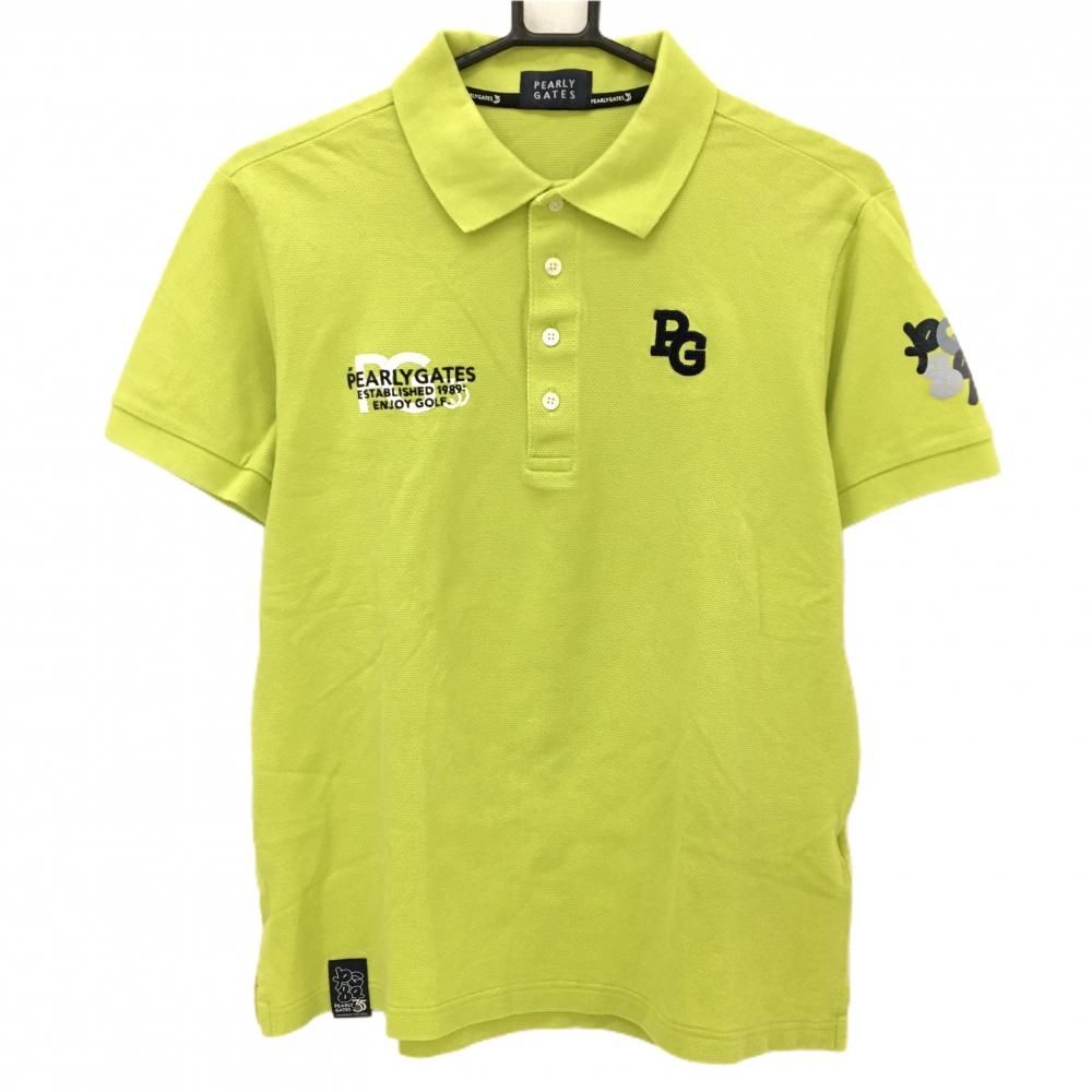 パーリーゲイツ 半袖ポロシャツ ライトグリーン×ネイビー 35周年 後ろビッグプリント メンズ 5 L ゴルフウェア PEARLY GATES USTAUSTRALIA_COM_AU