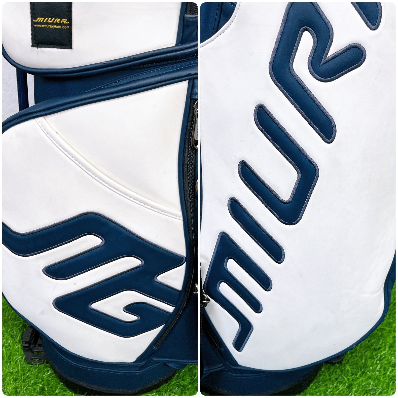 値下げ MIURA キャディバッグ ネイビー/ホワイト MIURA キャディバッグ ネイビー/ホワイト 値下げ MIURA キャディバッグ