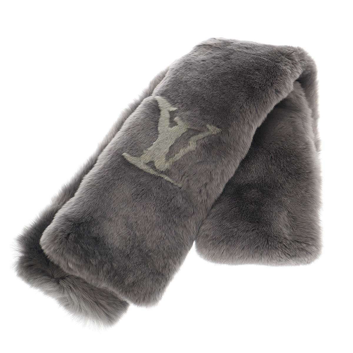 LOUIS VUITTON グレー ファー マフラー