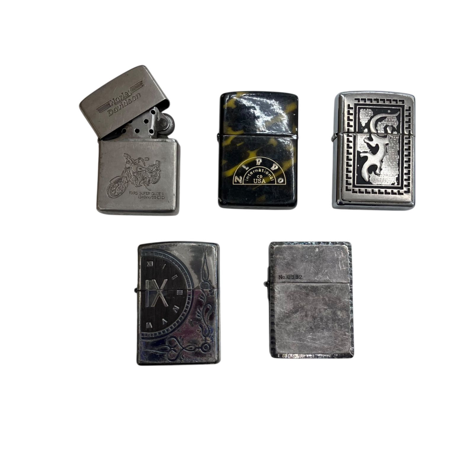 170590 ⑤現状品 ZIPPO ジッポー 1984 1987 2004 2007 2008年製 5点 内1点ジャンクあり