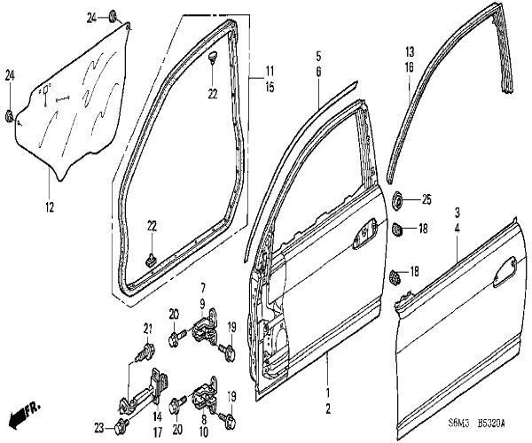 ホンダ インテグラ ウェザーストリップ 左 Side Door Weatherstrip LH HONDA メーカー純正品 JDM OEM - メルカリ