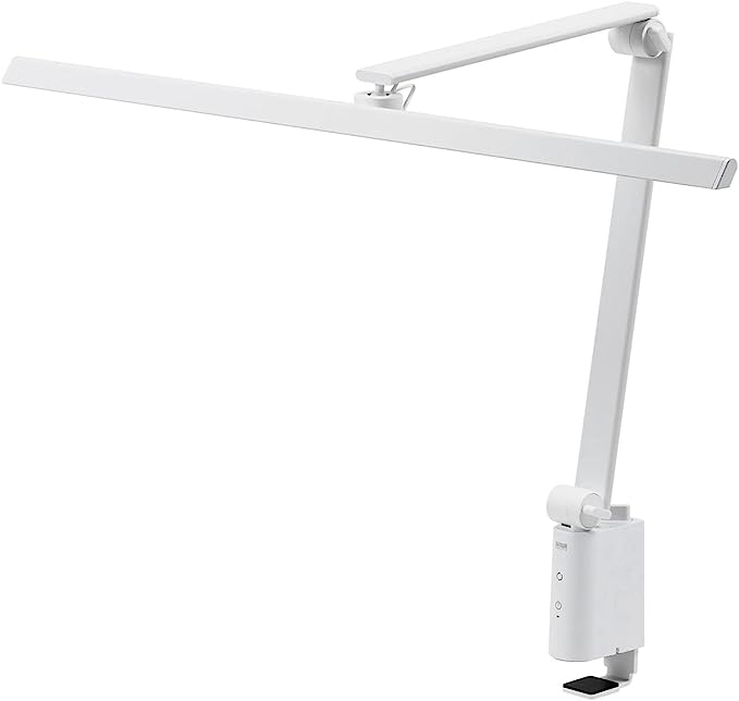 ホワイト サンワダイレクト デスクライト LED クランプ 幅80cm 無段階調光 5段階調色 電気スタンド 卓上 ホワイト 800-LED060W  ::60402