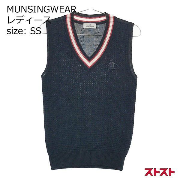 MUNSINGWEARベスト MUNSINGWEAR マンシングウェア ニットベスト ネイビー系 M