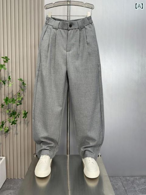 [M]メンズ ファッション 服  オシャレ シンプル 大 かっこいい 大きいサイズ ストリート 紳士服 秋 ストレート カジュアル パンツ 軽 ドレープ 韓国 スタイル 快適 ビジネス ロング