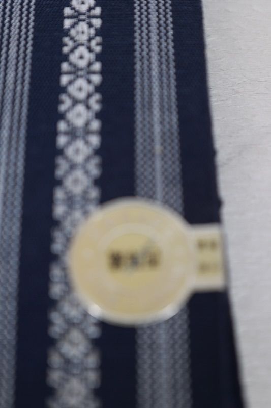 浴衣男角帯　縞　藍　西陣織り　A418