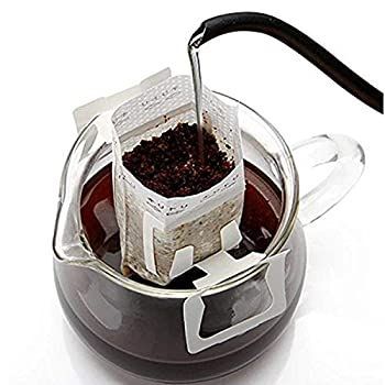 コーヒーフィルターペーパーバッグ 100枚 吊り下げ式イヤードリップコーヒーバッグ 使い捨て ドリップコーヒーフィルターバッグ 自宅 旅行 オフ